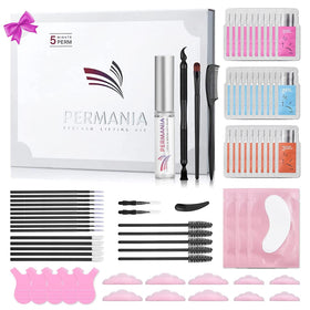 PERMANIA lash lift kit compact packaging displaying independent bags for clean at-home use.