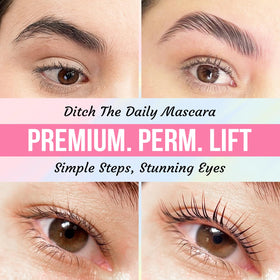 PERMANIA tube-design application view demonstrating precise lash lift application