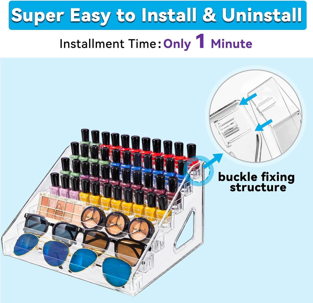 Pero Pero 7-tier display with open top design keeps items upright