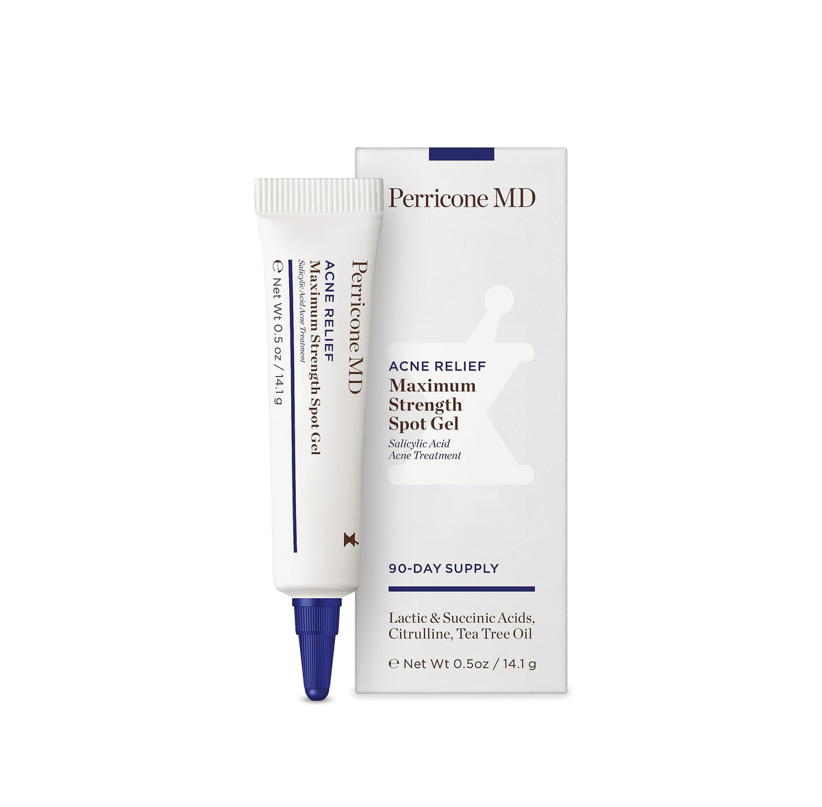 Perricone MD Acne Relief Spot Gel application showing precise spot treatment.