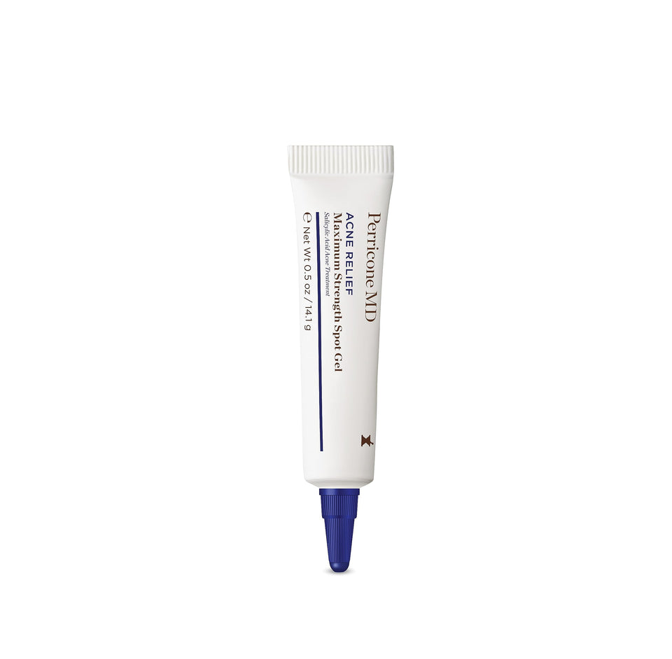 Perricone MD Acne Relief Spot Gel bottle with targeted blemish control and oil balance.