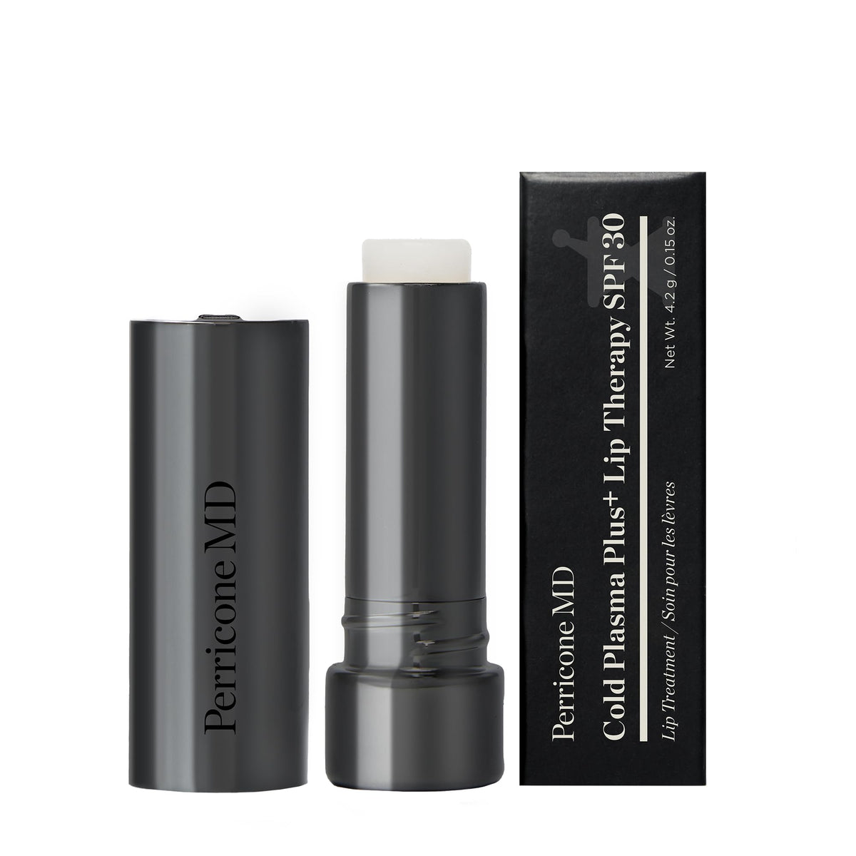 Perricone MD Lip Therapy SPF 30 cap showing compact, travel-friendly lip care.