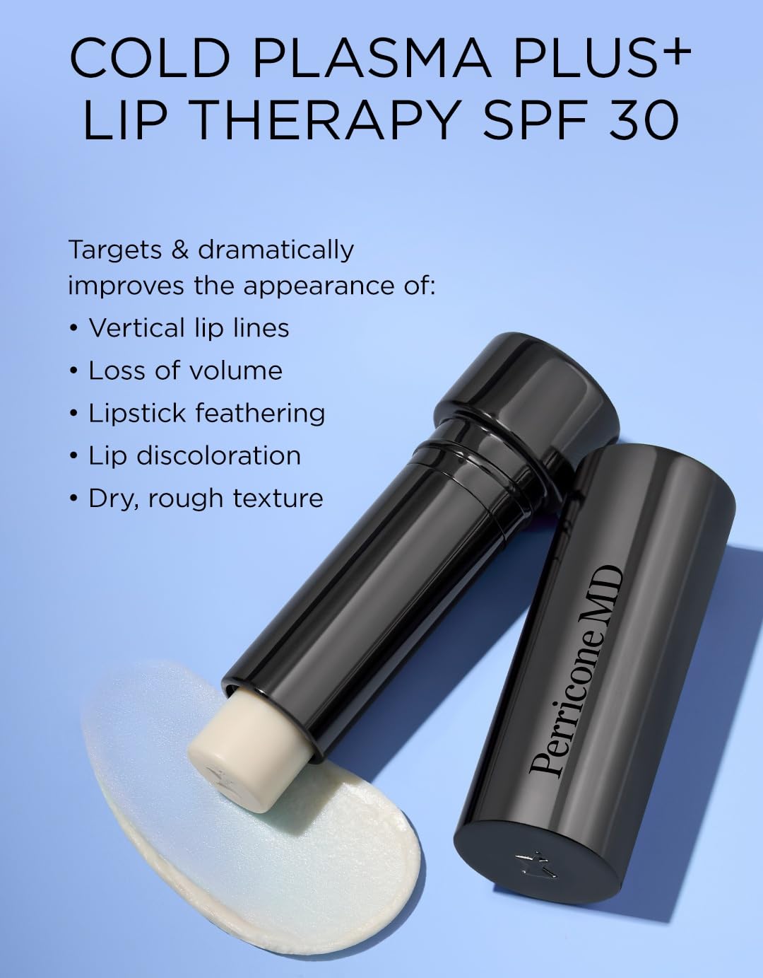 Perricone MD lip therapy swirl texture conveys smooth, balanced tint and nourishment.
