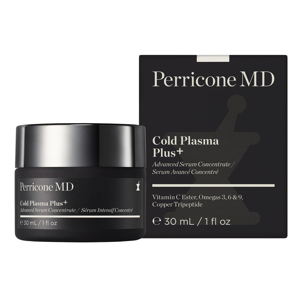 Perricone MD Cold Plasma Plus+ texture on skin illustrating smooth, even-toned results.