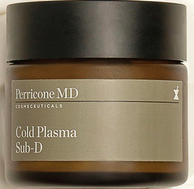 Perricone MD Cold Plasma Sub D bottle closeup with cooling gel texture for neck use.