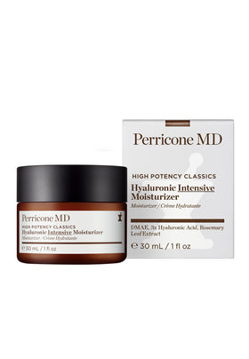 Perricone MD Hyaluronic Intensive Moisturizer label closeup highlighting ingredients