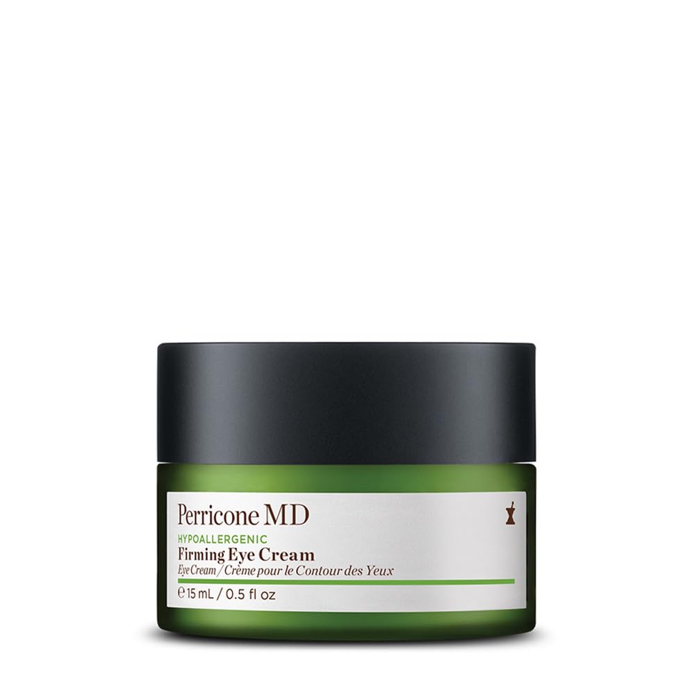 Perricone MD hypoallergenic firming eye cream close-up on delicate skin.