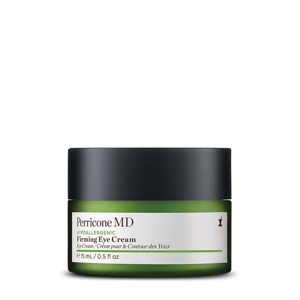 Perricone MD hypoallergenic firming eye cream close-up on delicate skin.