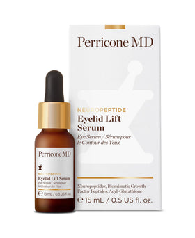 Perricone MD Neuropeptide Eyelid Lift Serum application on the delicate eyelid area for targeted care.