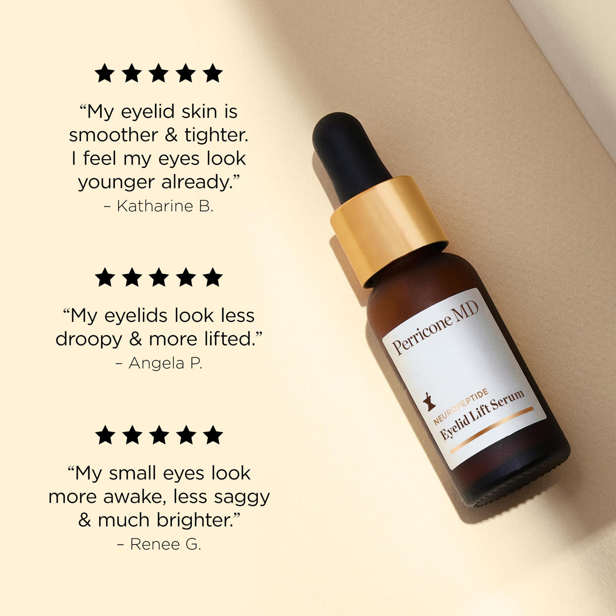 Packaging box for Perricone MD Neuropeptide Eyelid Lift Serum, ideal for gifting.