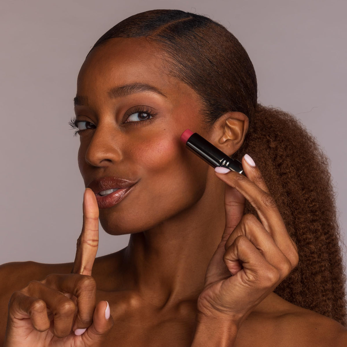Perricone MD No Makeup Blush Balm highlights Vitamin C Ester and ceramides benefits.