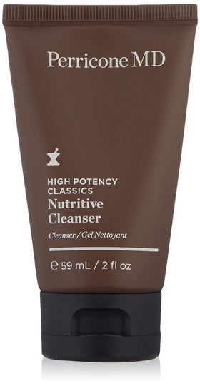 Perricone MD Nutritive Cleanser bottle promotes gentle hydration for dry skin.