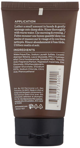 Perricone MD Nutritive Cleanser texture close-up highlights gentle exfoliation.
