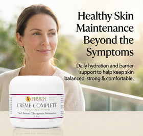 Perrin Naturals Creme Complete texture closeup reveals creamy, nourishing consistency.