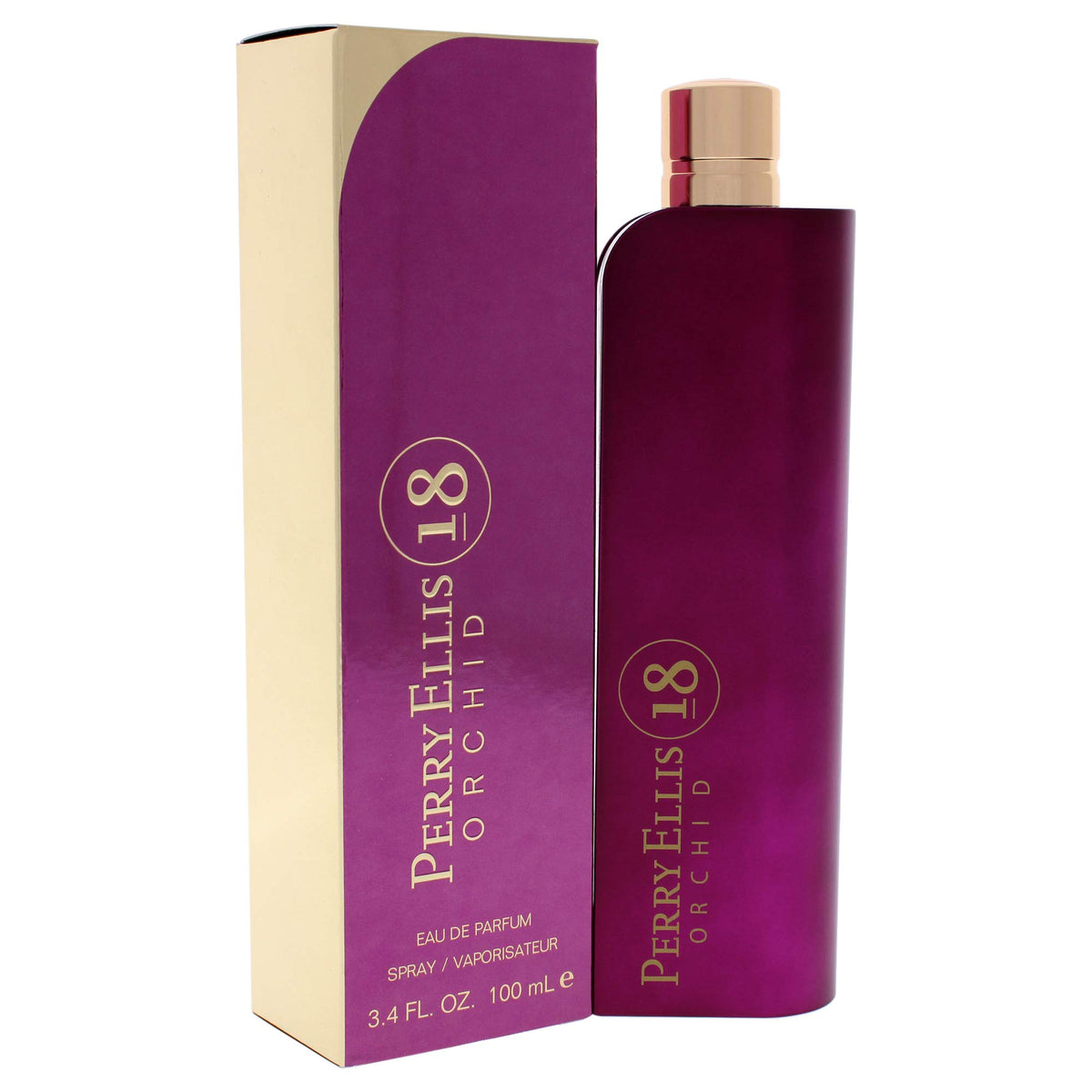 Perry Ellis 18 Orchid spray mist close-up evokes fresh florals