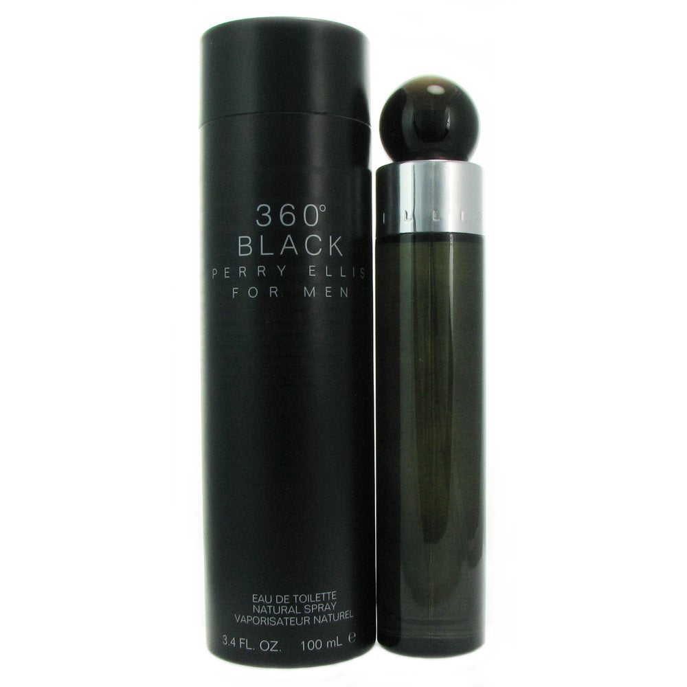 Perry Ellis 360 Black bottle pour, bold and versatile for evening and daily wear.