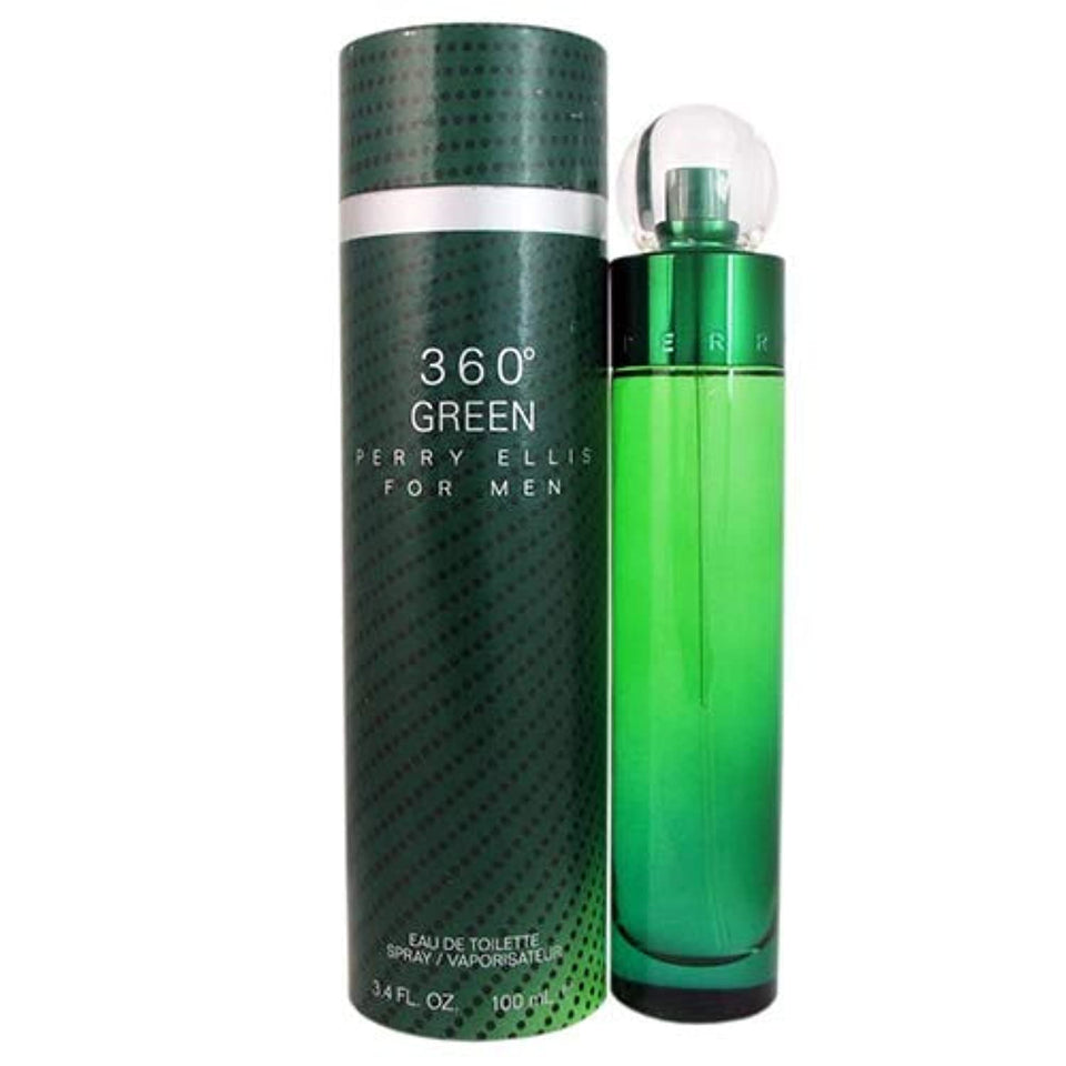 Perry Ellis 360 Green bottle - front view, showcasing the fresh, versatile fragrance for daily wear.