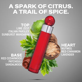 Perry Ellis 360 Red bottle closeup showing sleek, refined design.