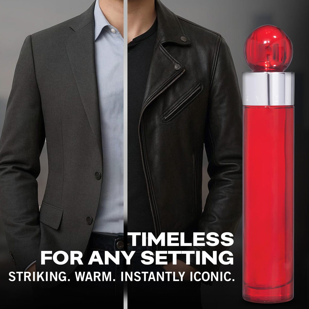 Perry Ellis 360 Red cap and label highlighting premium branding.