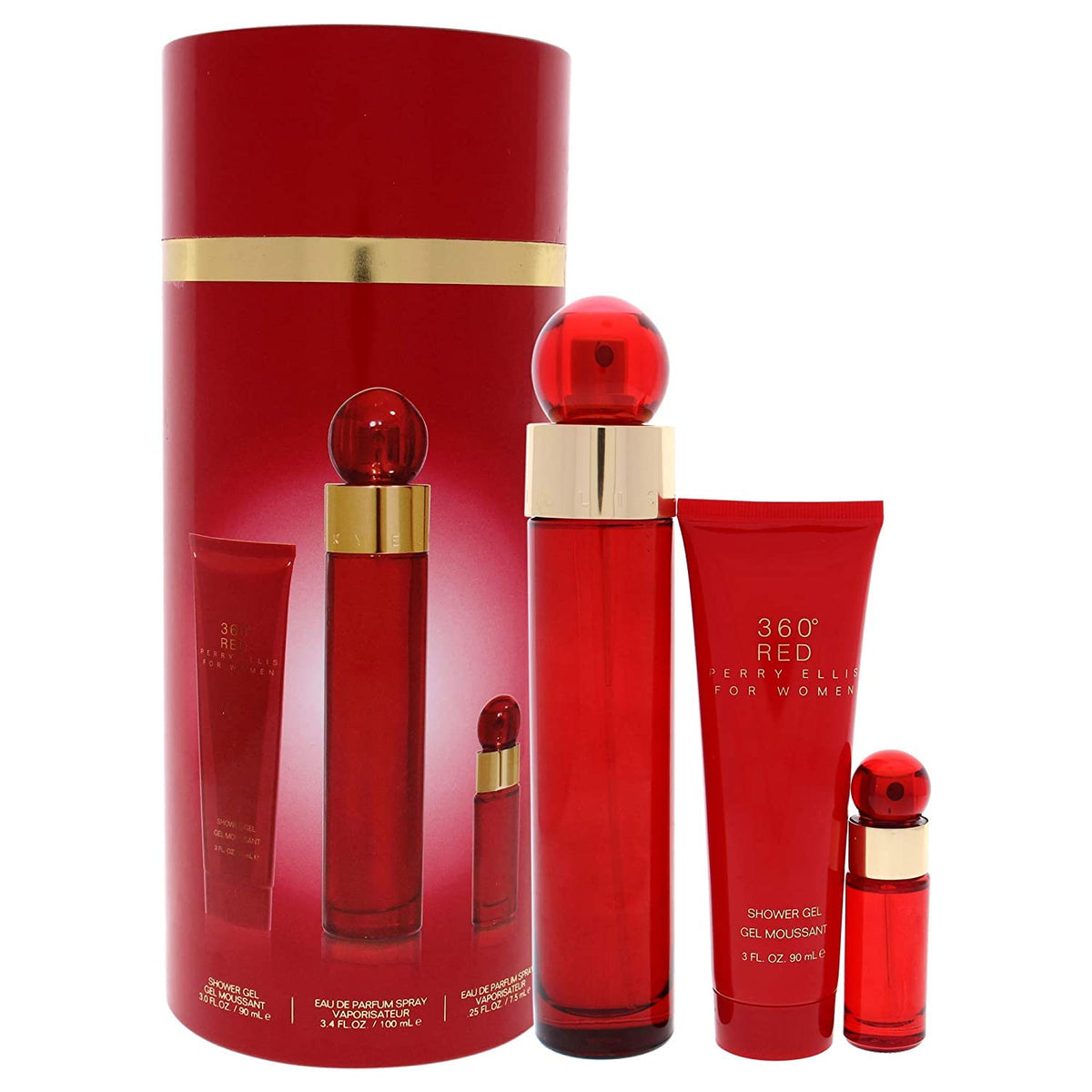 Perry Ellis 360° Red for Women gift set box — elegant packaging ideal for gifting.