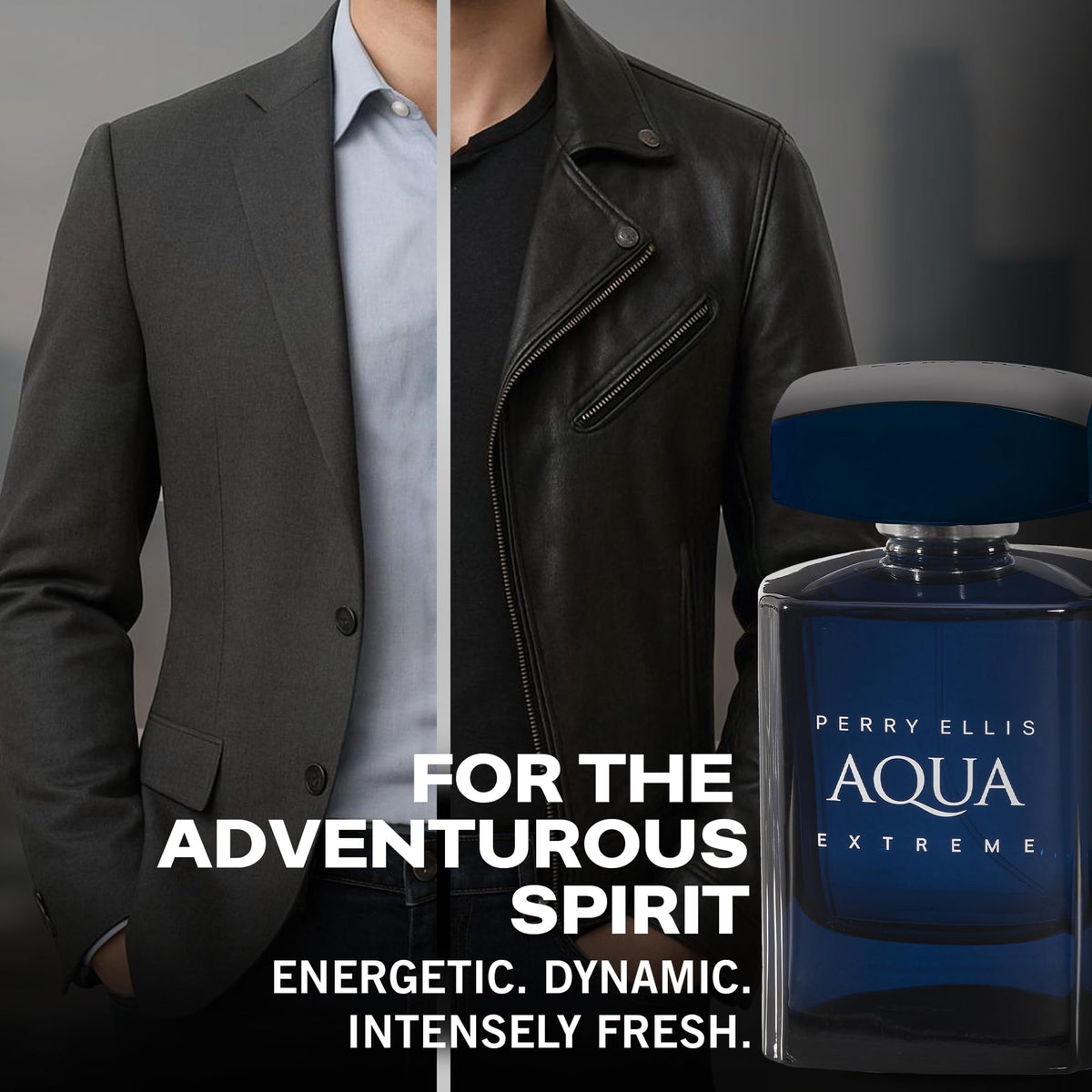 Perry Ellis Aqua Extreme atomizer shot demonstrates even spray distribution.