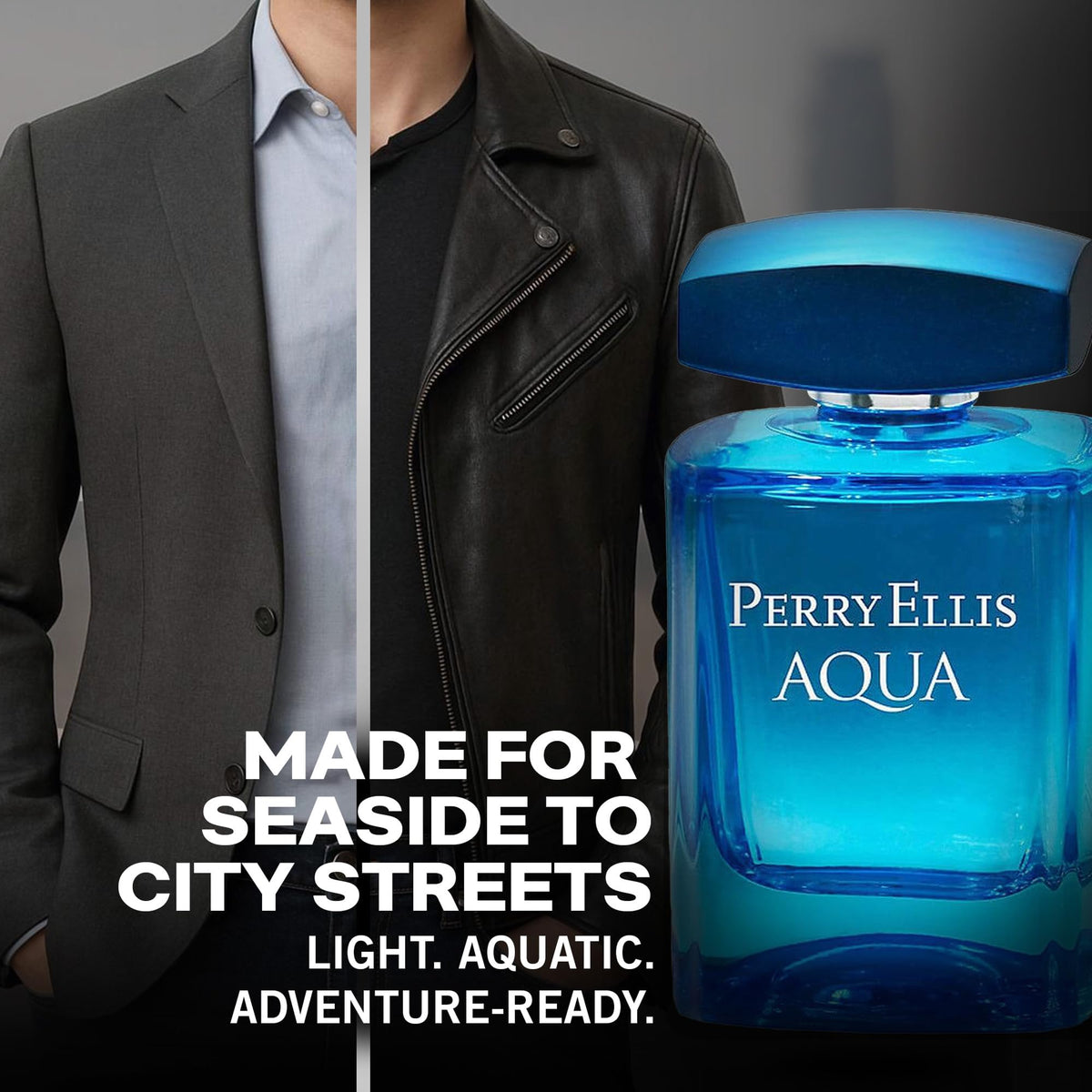 Perry Ellis Aqua packaging box emphasizes premium gift-worthy presentation