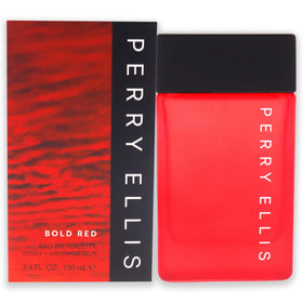 Perry Ellis Bold Red bottle front view, sleek design for daily scent ritual.