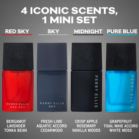 Perry Ellis Sky mini bottle delivering citrus energy for daily wear.