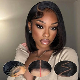 Perselene 4x4 HD lace closure close-up highlights seamless blend with skin.
