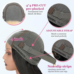 Perselene straight bob wig for Black Women on-the-go style.