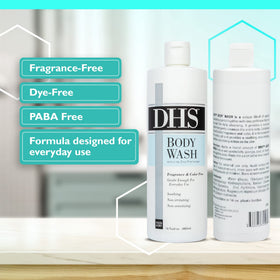 Person & Covey DHS Body Wash foam lather delivering a soothing clean for dry skin.