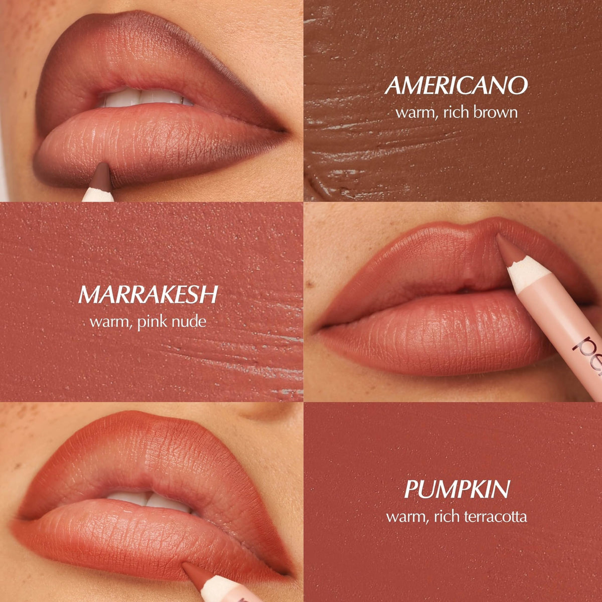 Swatch of the PERSONA 90210 lip liner pencil with matte finish