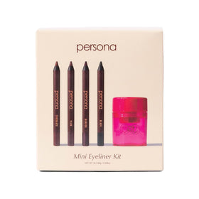 Persona Cosmetics mini eyeliner kit packshot with four shades for versatile looks