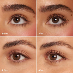 PERSONA applying mascara to lashes for defined, fluttery results.