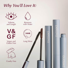 Warm-water removal demonstrates easy tube mascara cleansing for PERSONA.