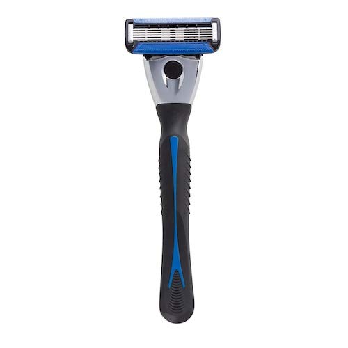 Razor handle with pivot head for reaching difficult areas.