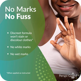 Perspiguard dermatologically tested formula gentle on sensitive skin
