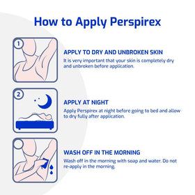 Perspirex Plus bedtime application for overnight dryness and confidence.