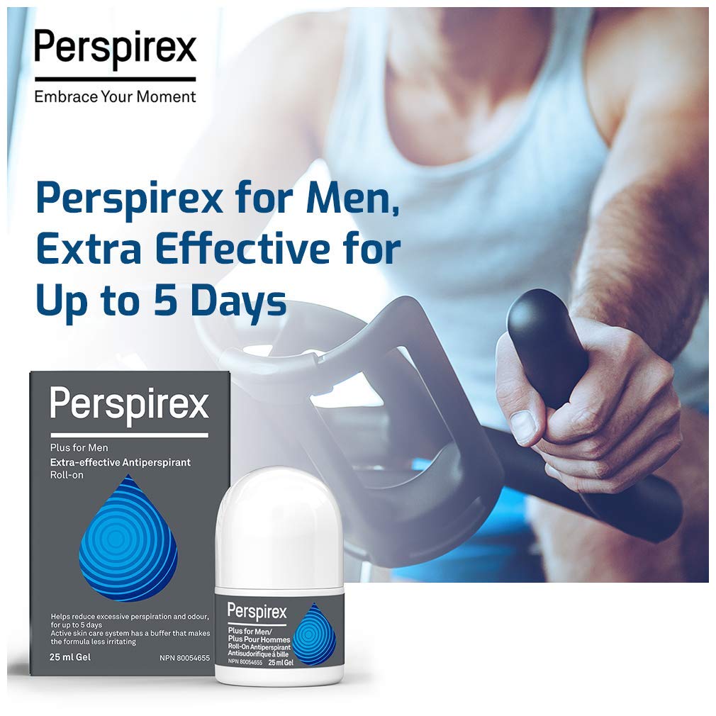 Perspirex Plus formula close-up highlights high-strength protection.