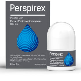 Perspirex Plus roll-on bottle offers long-lasting protection against sweat.