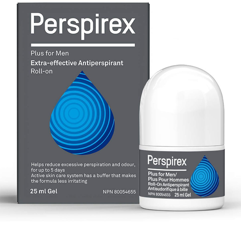 Perspirex Plus roll-on bottle offers long-lasting protection against sweat.