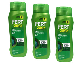 Pert Plus 2-in-1 pack of 3 bottles on shelf.