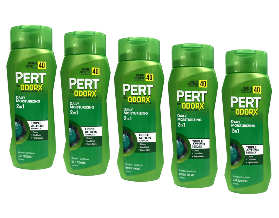 Pert Plus 2-in-1 bottle front for normal hair, quick cleansing and conditioning.