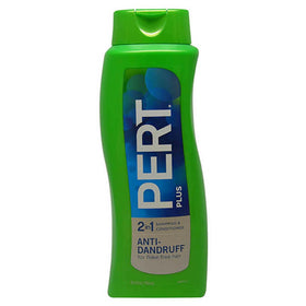 Pert Plus two-in-one shampoo bottle for quick, all-in-one cleansing.