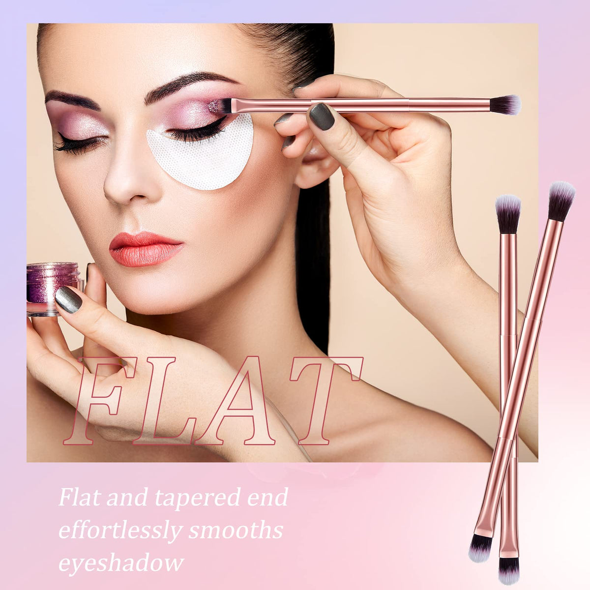 Dual-ended Perthlin eyeshadow brush design for efficient application