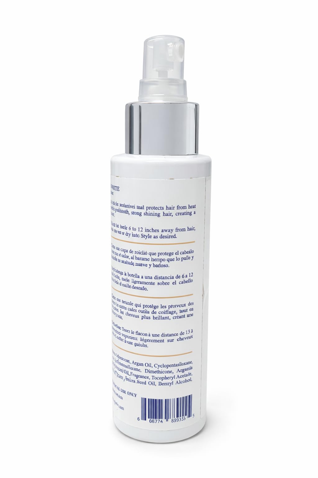 Peruvian White Silk Press spray-dispense delivers a protective shine mist