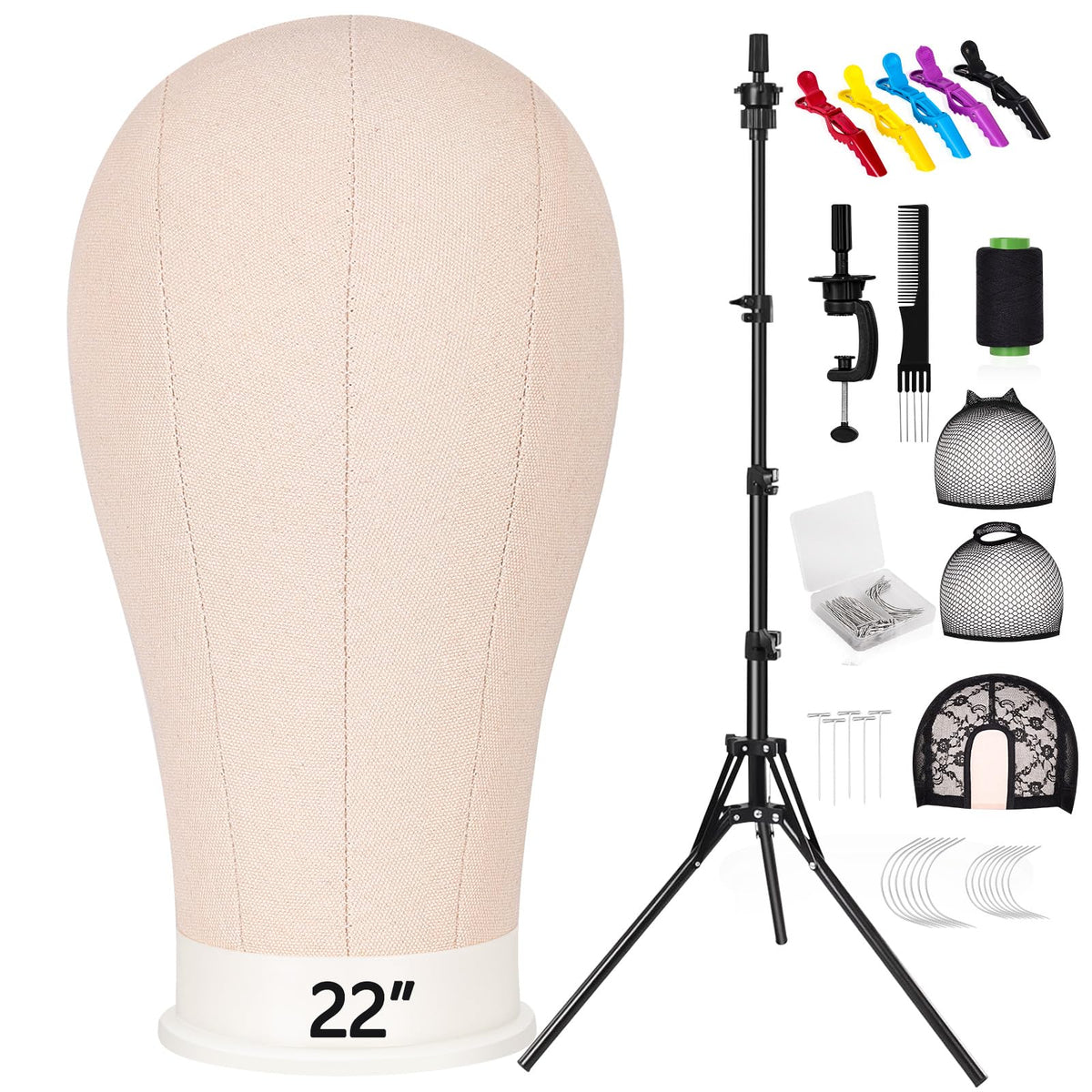 Pet Baby 63-In wig stand tripod supports wigs securely during styling