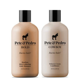 Pete & Pedro Bold shampoo bottle with masculine bourbon scent for daily cleansing.
