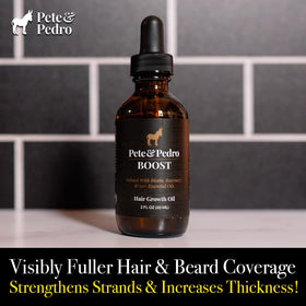 Pete & Pedro BOOST rosemary oil ingredient icon highlights natural aroma.