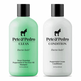 Pete & Pedro Clean Shampoo pour for refreshing daily scalp cleanse.